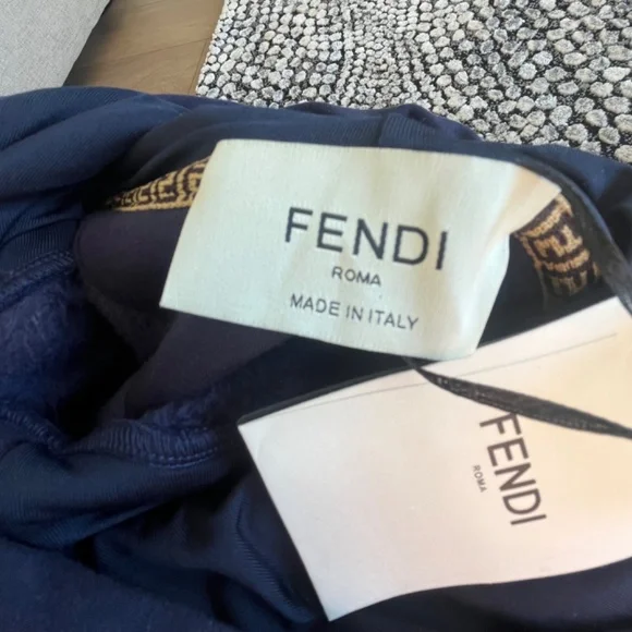 Fendi Navy Cropped hoodie - Picture 3 of 7